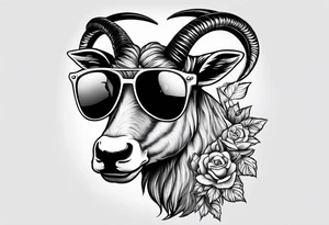 capricorn with sunglasses and a gun tattoo idea