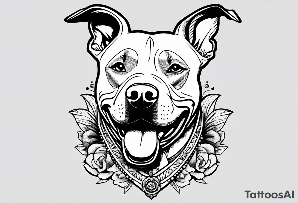 pattern rock and roll punk rock pitbull tattoo idea