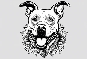 pattern rock and roll punk rock pitbull tattoo idea