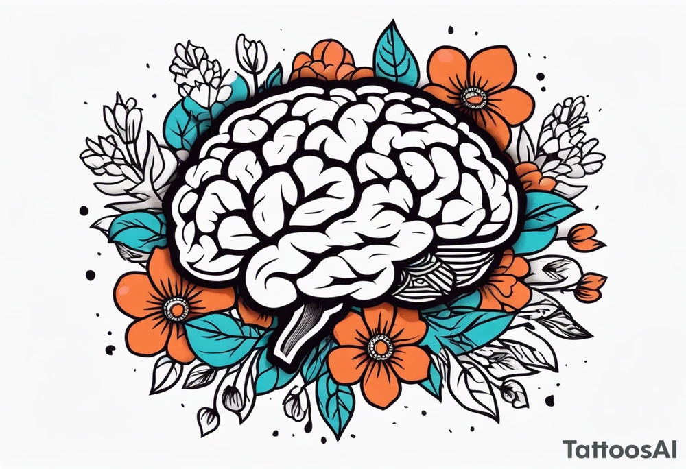 human brain
old school vintage simple traditional design surrounded by vintage flowers


bold color simple tattoo idea