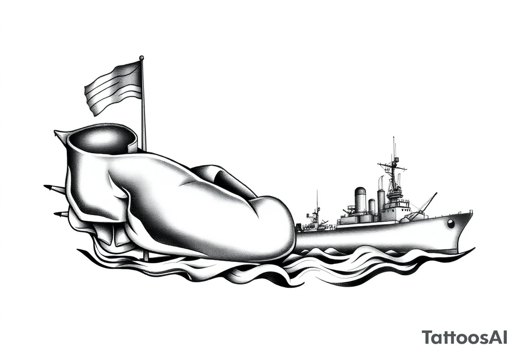 Modernised representation of war propaganda: Loose lips sink ships tattoo idea Modernised representation of war propaganda: Loose lips sink ships tattoo idea