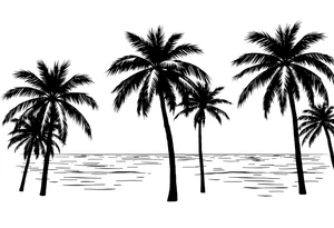 Palm trees, silhouette,  florida, water backround tattoo idea