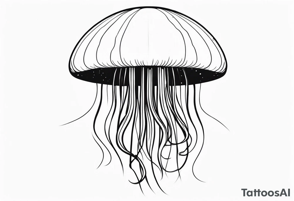 jellyfish with a small head and really long tentacles tattoo idea