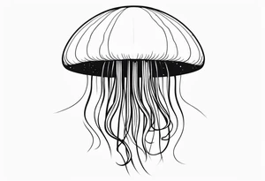 jellyfish with a small head and really long tentacles tattoo idea