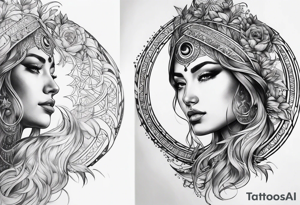 sacred moon tattoo idea