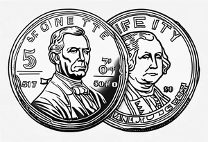 fifty cent us currency coin tattoo idea
