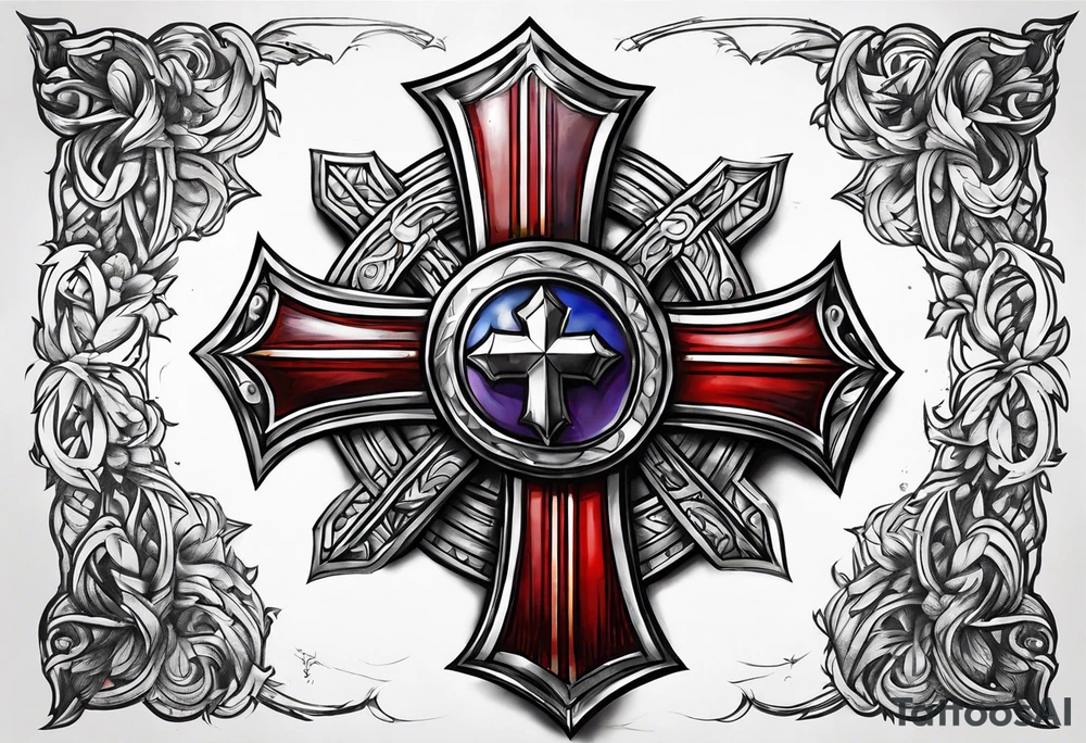 battlefield cross tattoo idea
