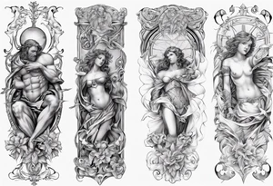 Renaissance angles sleeve tattoo idea