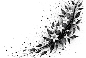 Small stars and tears background tattoo idea