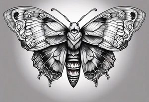 Moth with skull tattoo idea
