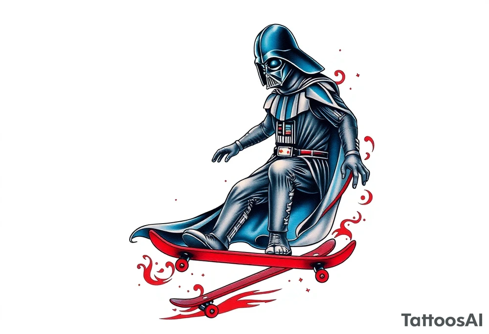 MEMORY TATTOO
blue and red Darth Vader skateboarding outdoor
"Darth Carter"
12/29/88-01/06/24 tattoo idea