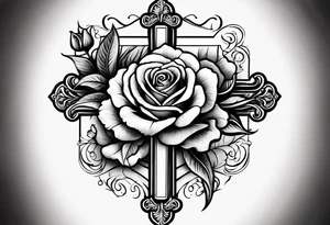 Cross that says know your worth as well as my dads birthday the 30th of August 1966 and a rose tattoo idea