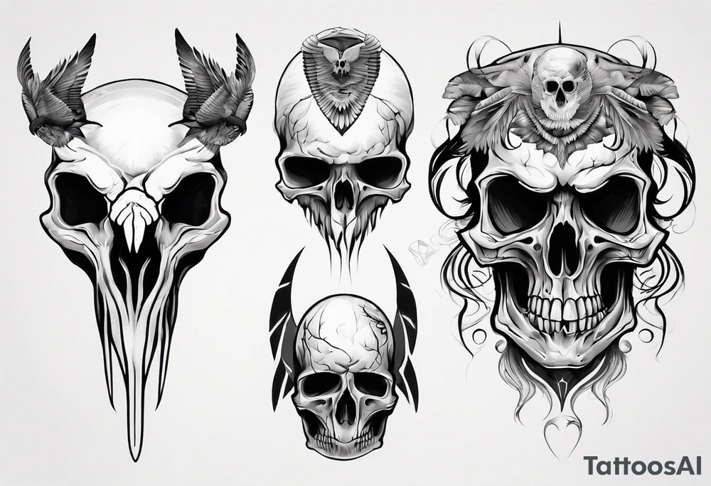 condor skull tattoo idea