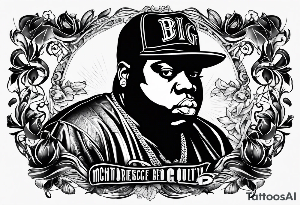 notorious big bad boy schrift tattoo idea