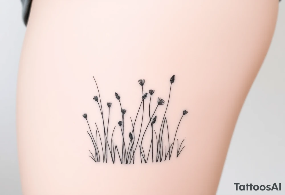 A field with long grass and flowers tattoo idea