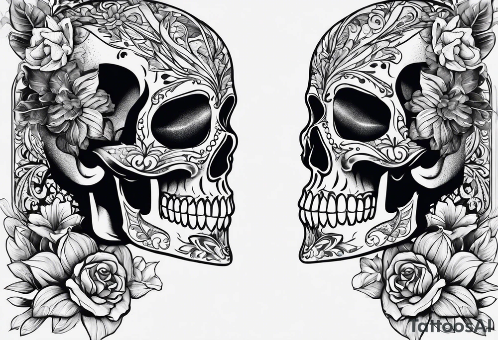 Mexican skull tattoo idea