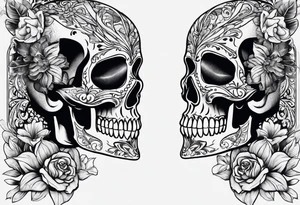 Mexican skull tattoo idea