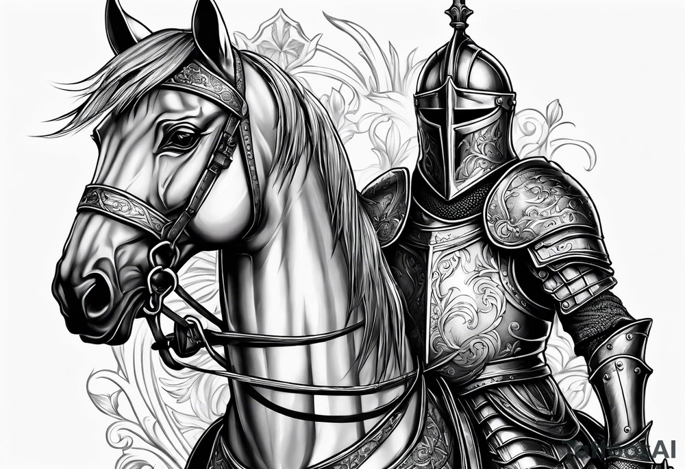 knight with heavy armor tattoo idea
