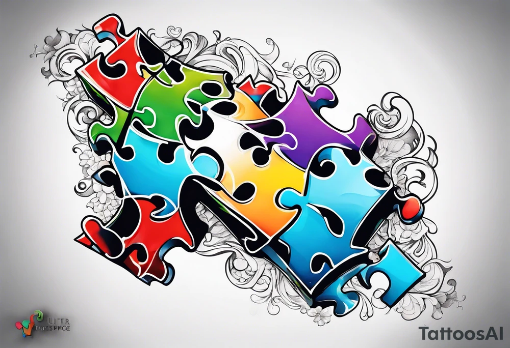 Autism puzzle piece tattoo idea