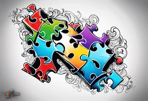 Autism puzzle piece tattoo idea
