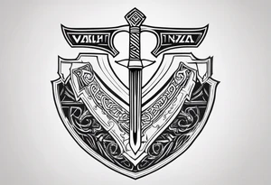 Valhalla shield sword valknut axe tattoo idea