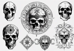 Skull, Lord of the rings, Vegvisir tattoo idea