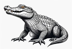 Full body Caiman with tail leg tattoo tattoo idea