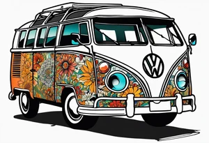 1967 21 window vw bus ragtop tattoo idea