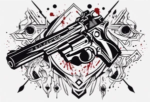gun with blood tattoo idea