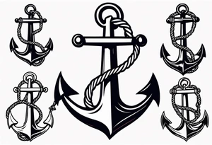 old school anchor with rope wrapped around anchor and banner across anchor tattoo idea
