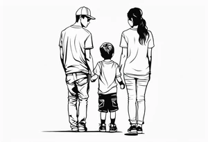 My daughter and younger son standing together tattoo idea