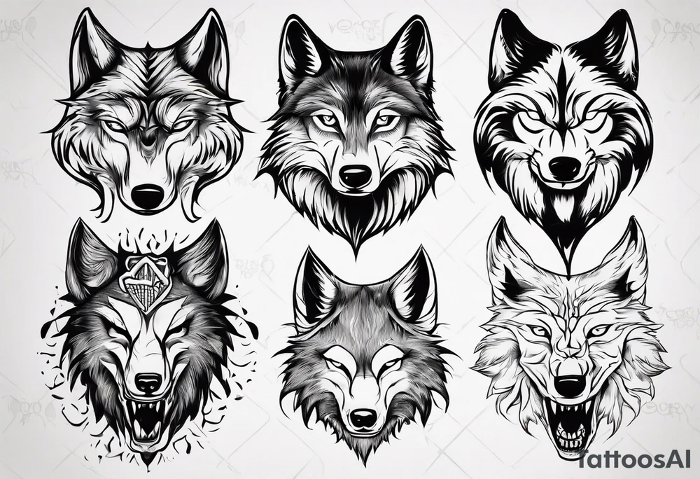 wolfs head tattoo idea