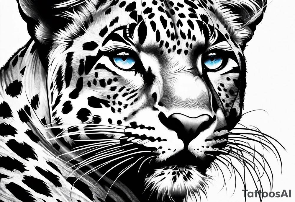 you leopard with blue eyes walking in a nautical setting tattoo idea you leopard with blue eyes walking in a nautical setting tattoo idea