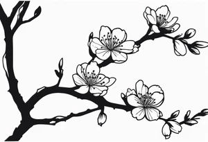 cherry blossom branch going from shoulder to wrist, wrap around bicep tattoo idea