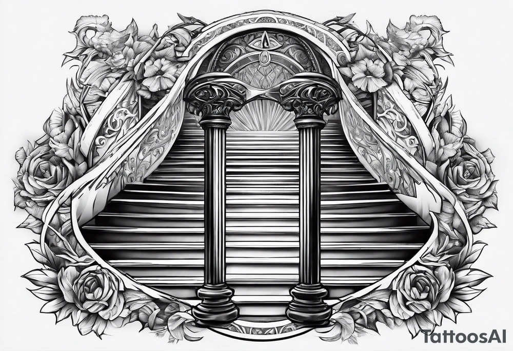 Valhalla sword stairs axe tattoo idea