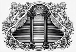 Valhalla sword stairs axe tattoo idea