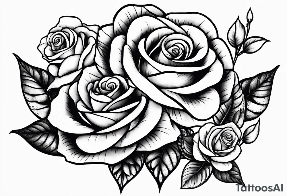 3 fowers rose avec un serpent tattoo idea