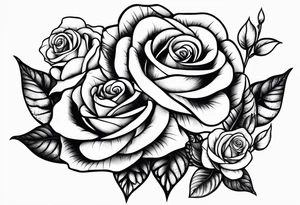 3 fowers rose avec un serpent tattoo idea