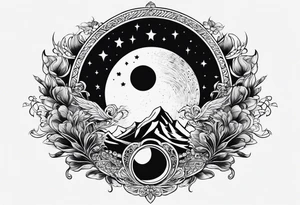 Small crest moon empty tattoo idea