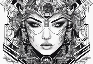 fine line. cyberpunk tattoo idea