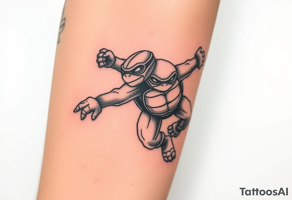 Flying ninja monkey turtle tattoo idea