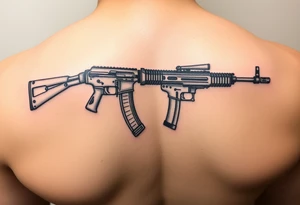 Feminine tattoos of ak47 and uzi tattoo idea