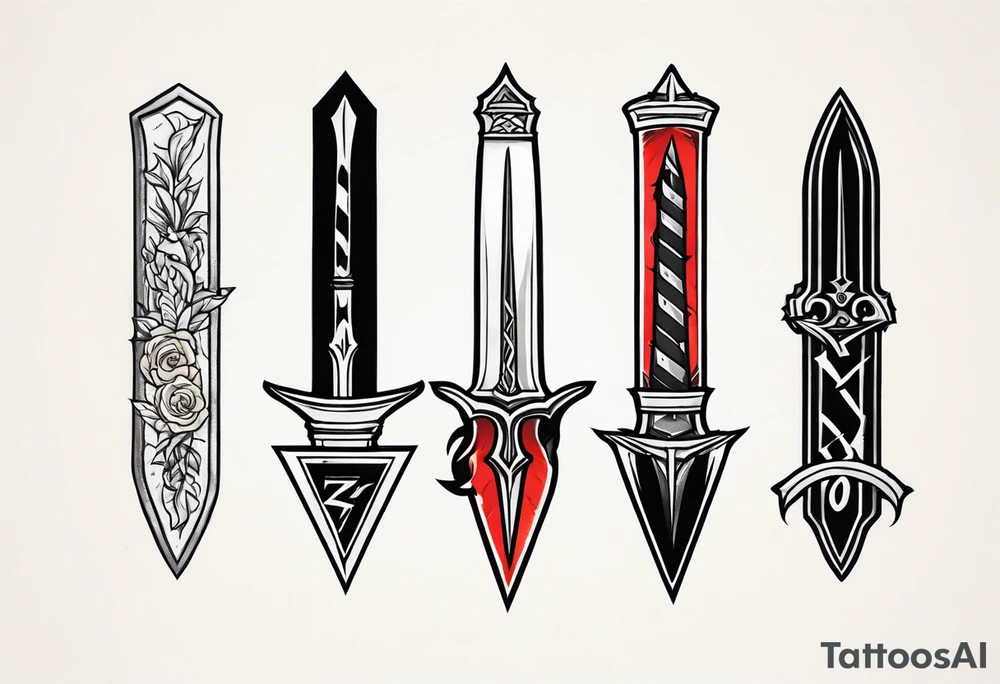 Dagger through the letter z tattoo idea