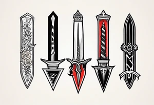 Dagger through the letter z tattoo idea