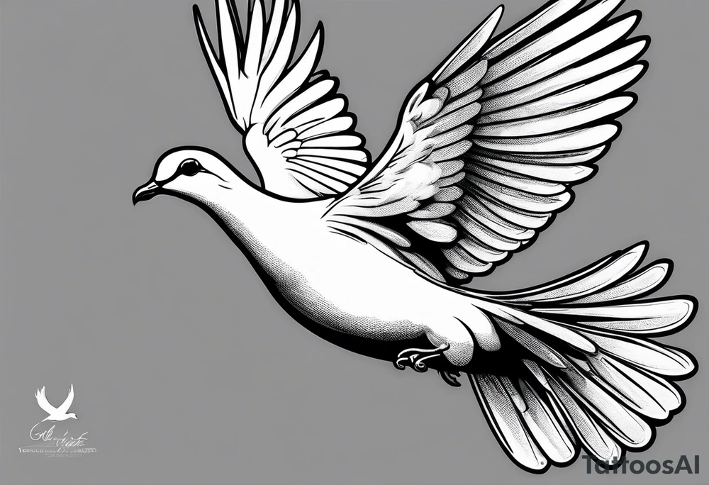 a dove flying to a sitting dove tattoo idea