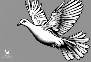 a dove flying to a sitting dove tattoo idea