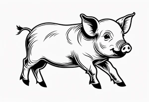 very cute piglet.
outline only
black and white only tattoo idea