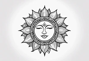 Feminine and simple sun also unique tattoo idea