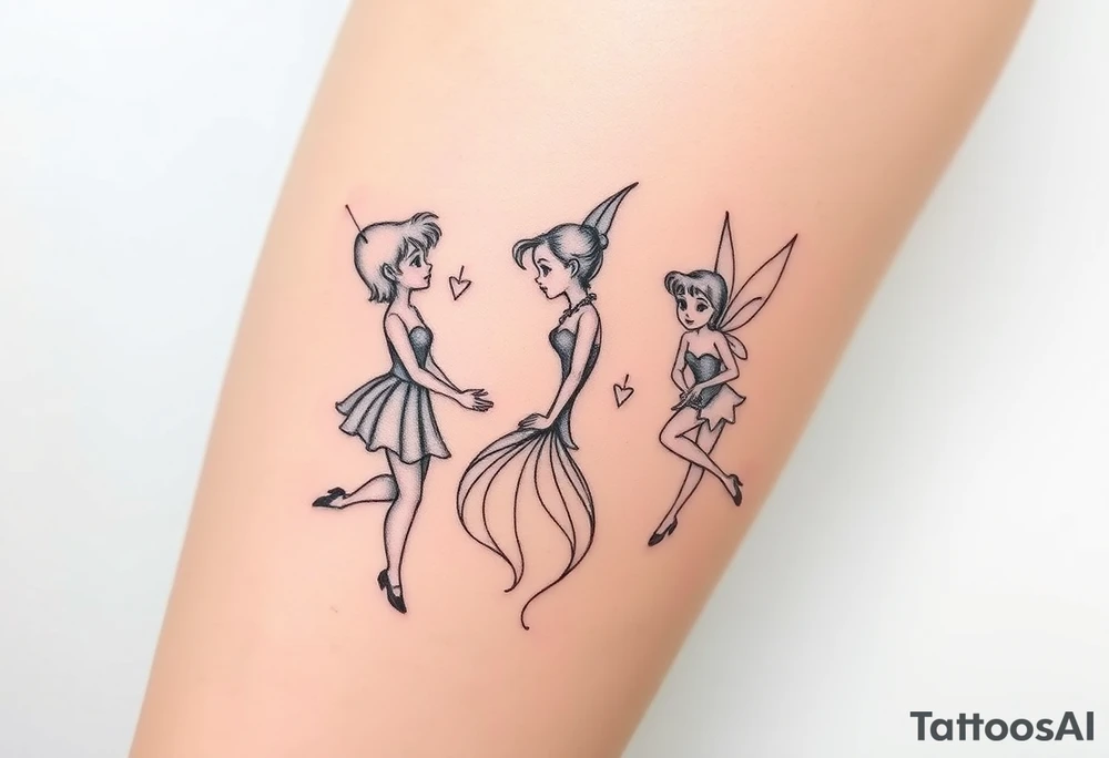 Peter pan, Wendy, Tinker Bell and Winter Tinker bell tattoo idea