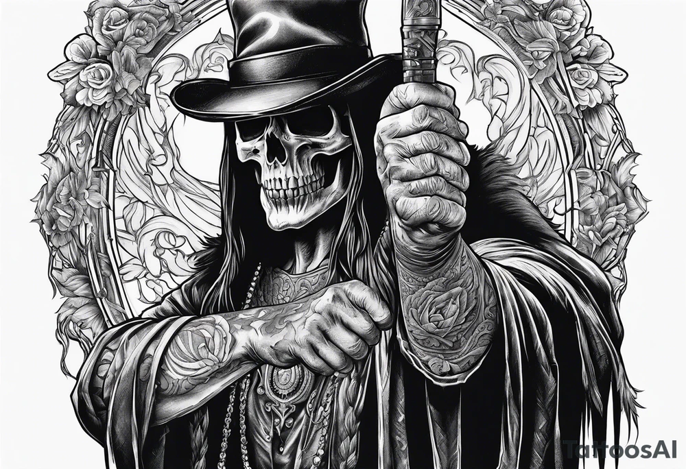 death pointing out tattoo idea